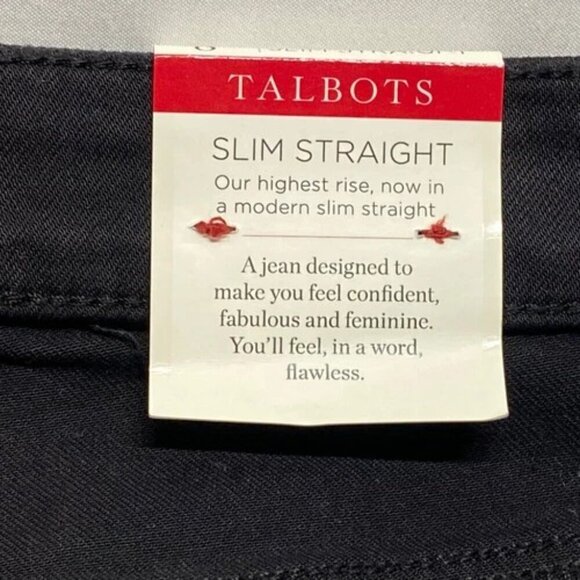 Talbots Flawless Jeans Women's 8 Black Denim High Waist Modern Ankle Raw Hem NWT - Picture 11 of 14